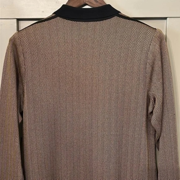 Exclusively Misook Herringbone Button Front Jacket Brown & Black Size Medium - Picture 11 of 12
